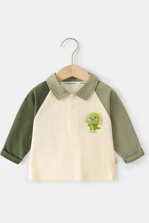 LULU & SKY Girls Colourblocked Polo Collar Cotton T-shirt