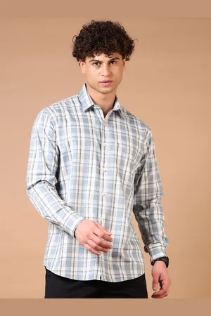 V-Mart Men Spread Collar Grid Tattersall Checked Cotton Casual Shirt