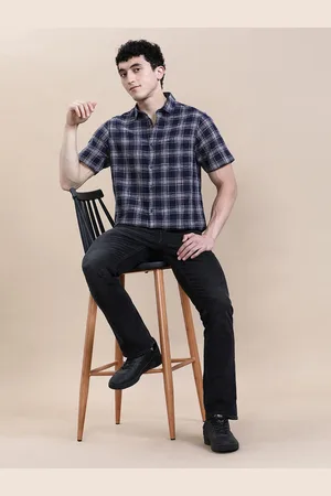 Crocodile Men Tartan Checks Opaque Checked Casual Shirt