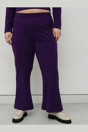 CURVY STREET Women Relaxed Straight Fit High-Rise Bootcut Trousers