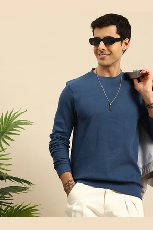 Mast & Harbour Men Textured Long sleeve Relaxed Fit Tshirt
