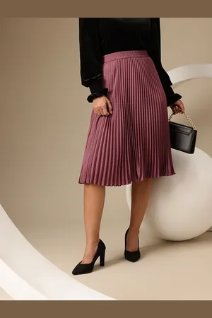 Chemistry Accordion Pleated Flared Skirt