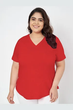 BRINN Women Solid V-Neck Cotton T-shirt