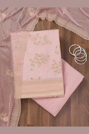 Koskii Floral Embroidered Unstitched Dress Material