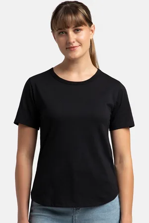 Jockey Super Combed Cotton Relaxed Fit Solid Curved Hem Styled Half Sleeve Tshirt-AW88