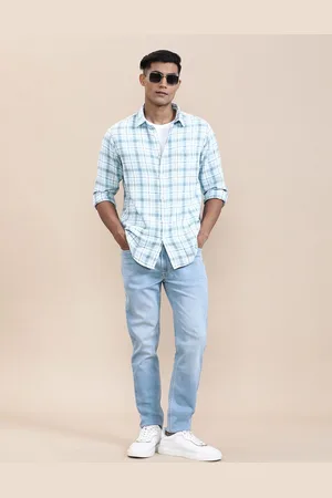 Crocodile Men Tartan Checks Opaque Checked Casual Shirt