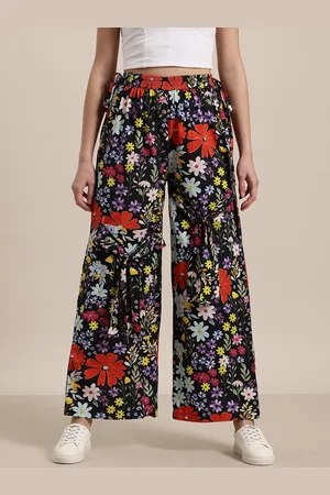 HERE&NOW High Waist Floral Printed Trousers