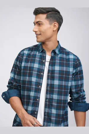 LocoMotive Premium Men Reversible Printed Checked Regular Shirt