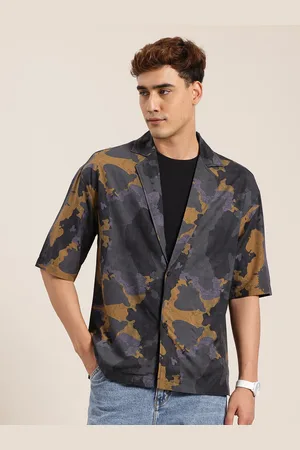 HERE&NOW Printed Lapel Collar Shirt