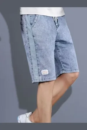 HERE&NOW Men Modal Denim Mid-Rise Shorts