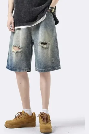 HERE&NOW Men Loose Fit Denim Shorts