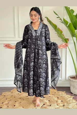 Lilots Women Floral Yoke Design Regular Kurta with Trousers & With Dupatta