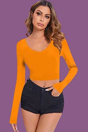 Dream Beauty Fashion Women V-Neck Fitted Crop Top