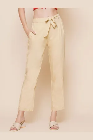 BAESD Women Solid Relaxed High-Rise Trousers