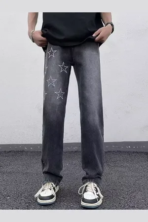 HERE&NOW Men Straight Fit Light Fade Printed Jeans