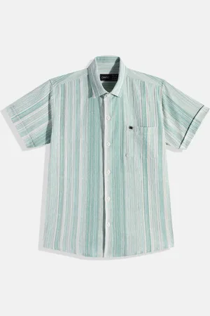 CAVIO Boys Comfort Textured Striped Pure Cotton Casual Shirt