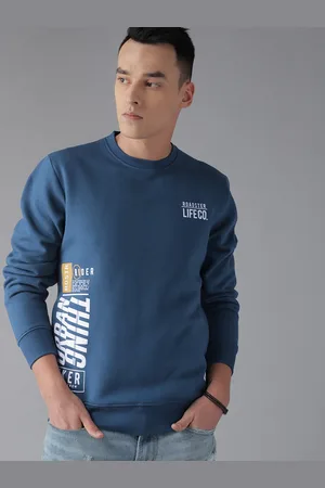 Roadster The Lifestyle Co Men Teal Blue Printed Sweatshirt