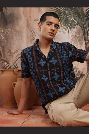 Sangria Opaque Printed Casual Shirt