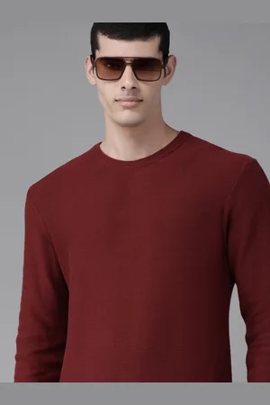 Ralph Lauren Men Maroon Solid Pure Cotton Pullover