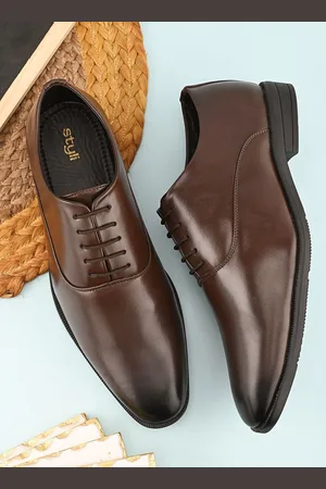 Styli Men Faux Tan Leather Formal Lace Up Oxfords Shoes