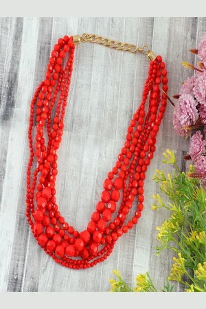 Sangria Beaded Layered Statement Necklace
