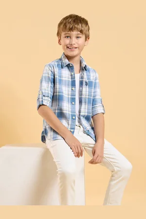 Ralph Lauren Boys Classic Fit Spread Collar Tartan Checked Cotton Casual Shirt