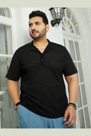 Instafab Men Self Design Polo Collar Cotton T-shirt