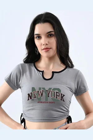 Moda Rapido Print Cotton Crop Top