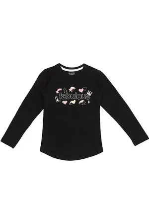 Gini and Jony Girls Typography Printed Round Neck Cotton T-shirt