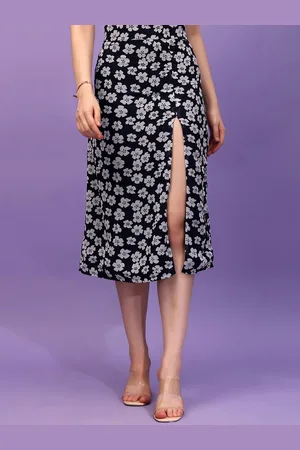 Moda Rapido Printed Side Slit Midi Skirt