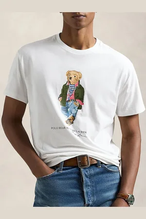 Ralph Lauren Men Graphic Printed Round Neck Cotton Slim Fit T-shirt