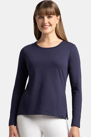 Jockey Super Combed Cotton Rich Relaxed Fit Solid Round Neck Full Sleeve T-shirt -A140