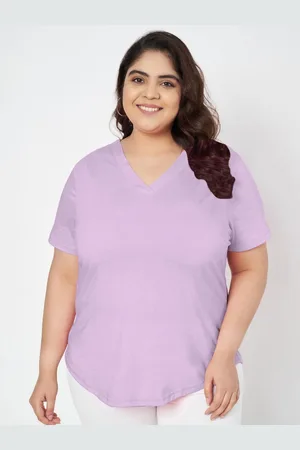 BRINN Women Solid V-Neck Cotton T-shirt