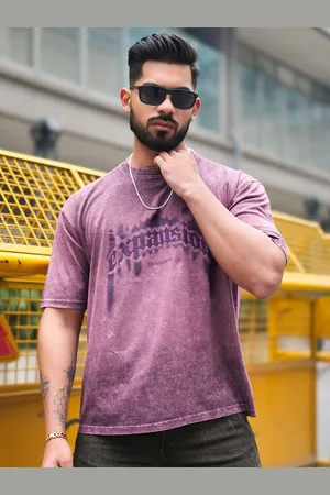 Maniac Men Dyed Round Neck Cotton T-shirt