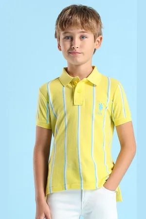 Ralph Lauren Boys Striped Polo Collar Cotton T-shirt