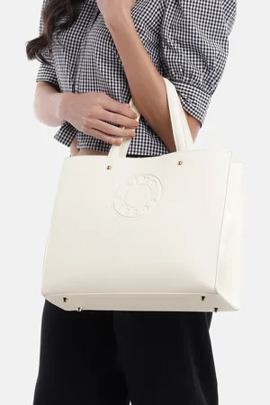 Lino Perros Brand Logo Printed Structured Handheld Bag