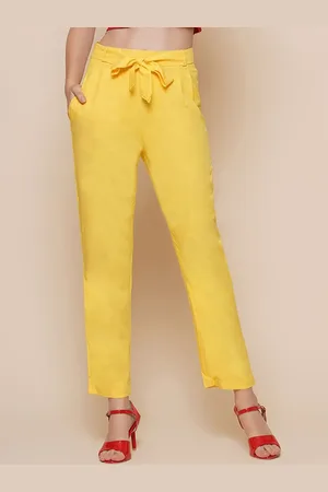 BAESD Women Relaxed High-Rise Cropped Regular Trousers