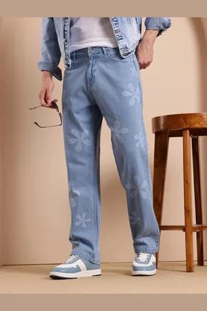 Mast & Harbour Men Straight Fit Printed Stretchable Jeans