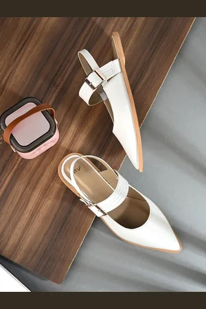 Styli Women Mules with Buckles Flats