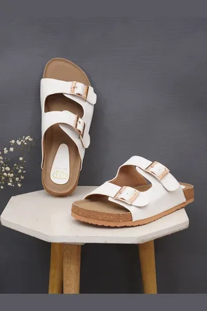 THE WHITE POLE Stylish Trending Ethnic Flat Floter Sandal For Womens And Girls
