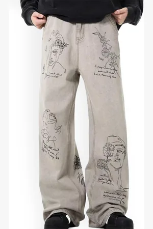 HERE&NOW Men Straight Fit Printed Jeans