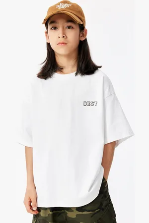 LULU & SKY Girls Typography Printed Round Neck Cotton Oversized T-shirt