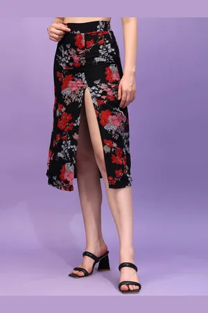 Moda Rapido Printed Side Slit Midi Skirt