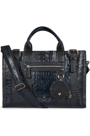 Hidesign Leather Shopper Shoulder Bag with Cut Work