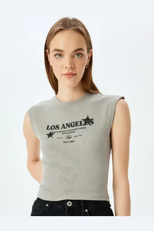Koton Women Typography Printed Round Neck Cotton T-shirt