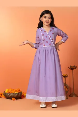 Sangria Girls Embroidered Anarkali Maxi Dress