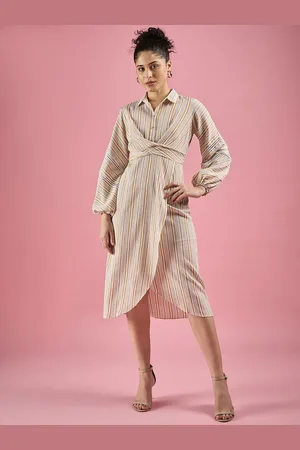 Corsica Print Puff Sleeve Fit & Flare Midi Dress
