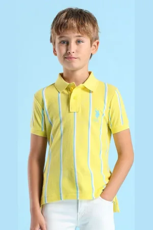 Ralph Lauren Boys Striped Polo Collar Cotton T-shirt