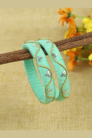 asthetika Set Of 2 Taara with Golden Thread Bangles