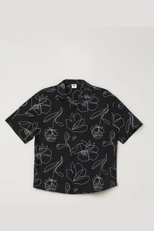Max Collection Boys Cuban Collar Floral Printed Cotton Casual Shirt
